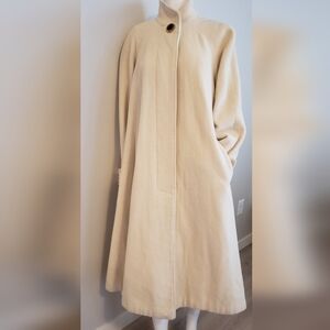 International Scene Vintage Oversized Wool Blend Long Coat Cream Size 9/10